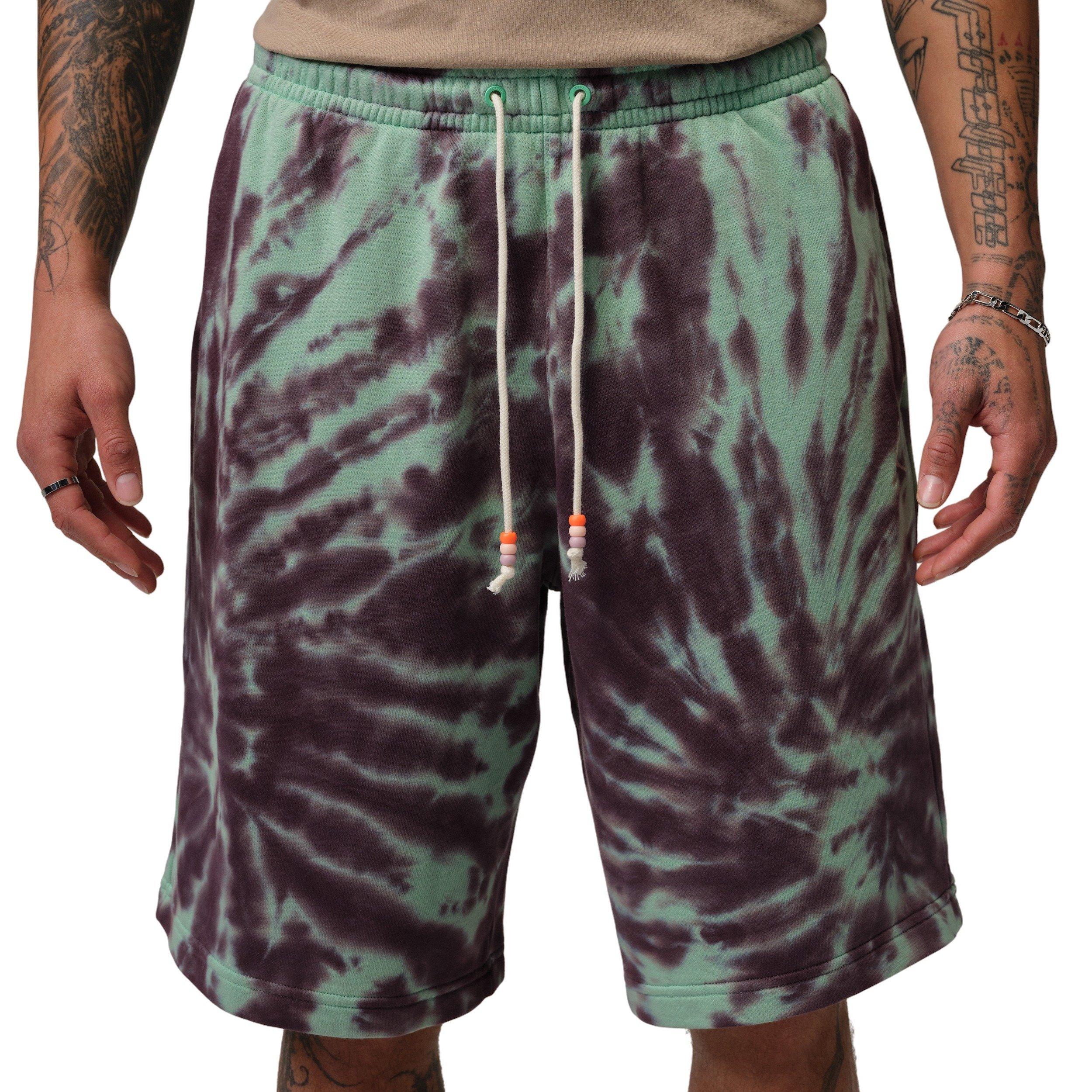 Jordan Men's Brooklyn Fleece Tie-Dye Festival Shorts - GREEN